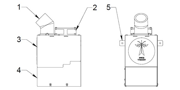 Встраиваемый ультразвуковой увлажнитель воздуха Сохра Ф. Схема 1.