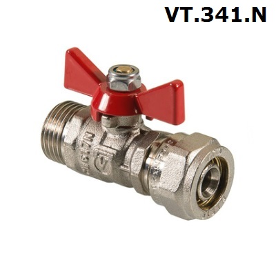 Кран шаровой VALTEC с обжимным соединением и наружной резьбой VT.341.N