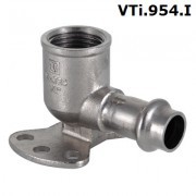 Пресс-угольник из нержавеющей стали с переходом на внутреннюю резьбу и креплением (водорозетка) VTi.954.I